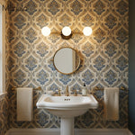 Load image into Gallery viewer, Glorica Glass Sleek Globe Vanity Light – Modern Industrial Three-Bulb Wall Sconce for Bathroom &amp; Hallway
