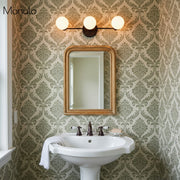 Glorica Glass Sleek Globe Vanity Light – Modern Industrial Three-Bulb Wall Sconce for Bathroom & Hallway