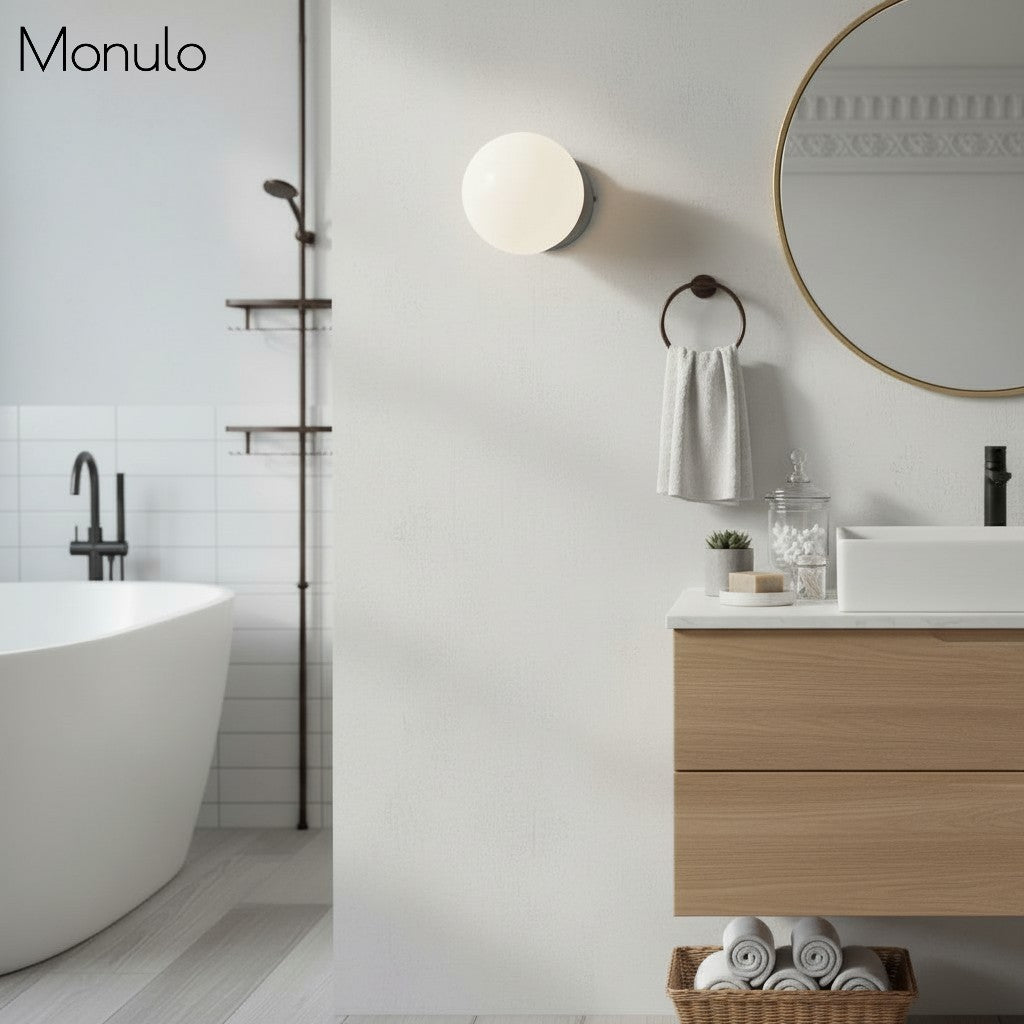 Glorica Sculptural Globe Wall Lamp – Mid-Century Modern Accent Light for bedroom & hallway