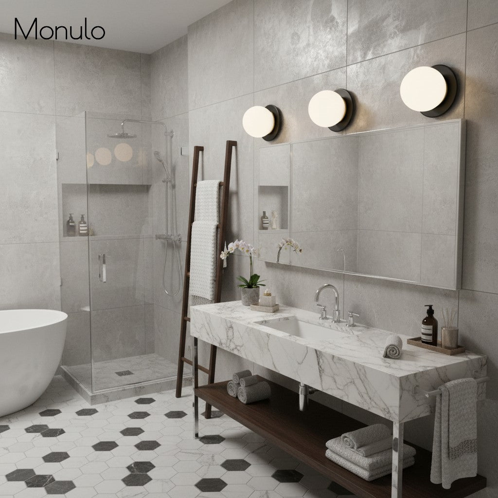 Glorica Glass Modern Glass Globe Wall Sconce - Sleek Metal Design for Living Rooms and Bedrooms