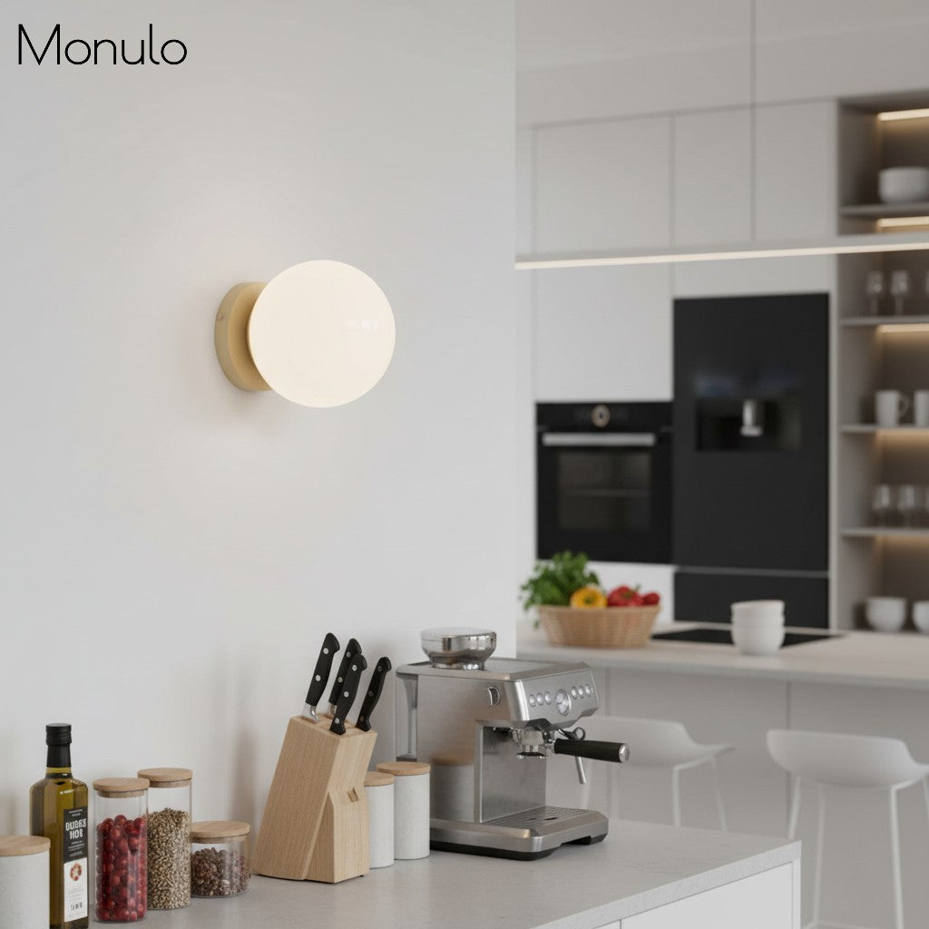 Glorica Sculptural Globe Wall Lamp – Mid-Century Modern Accent Light for bedroom & hallway