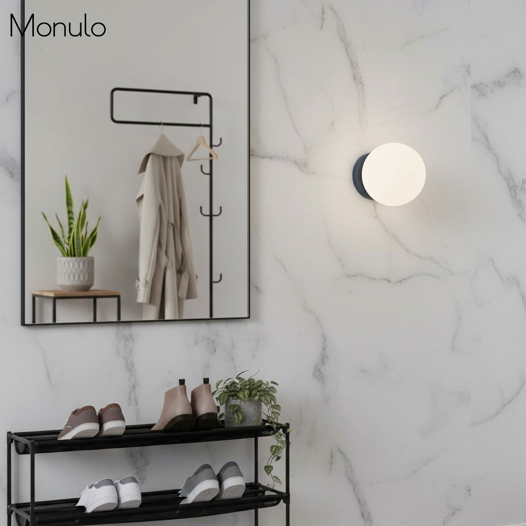 Glorica Sculptural Globe Wall Lamp – Mid-Century Modern Accent Light for bedroom & hallway