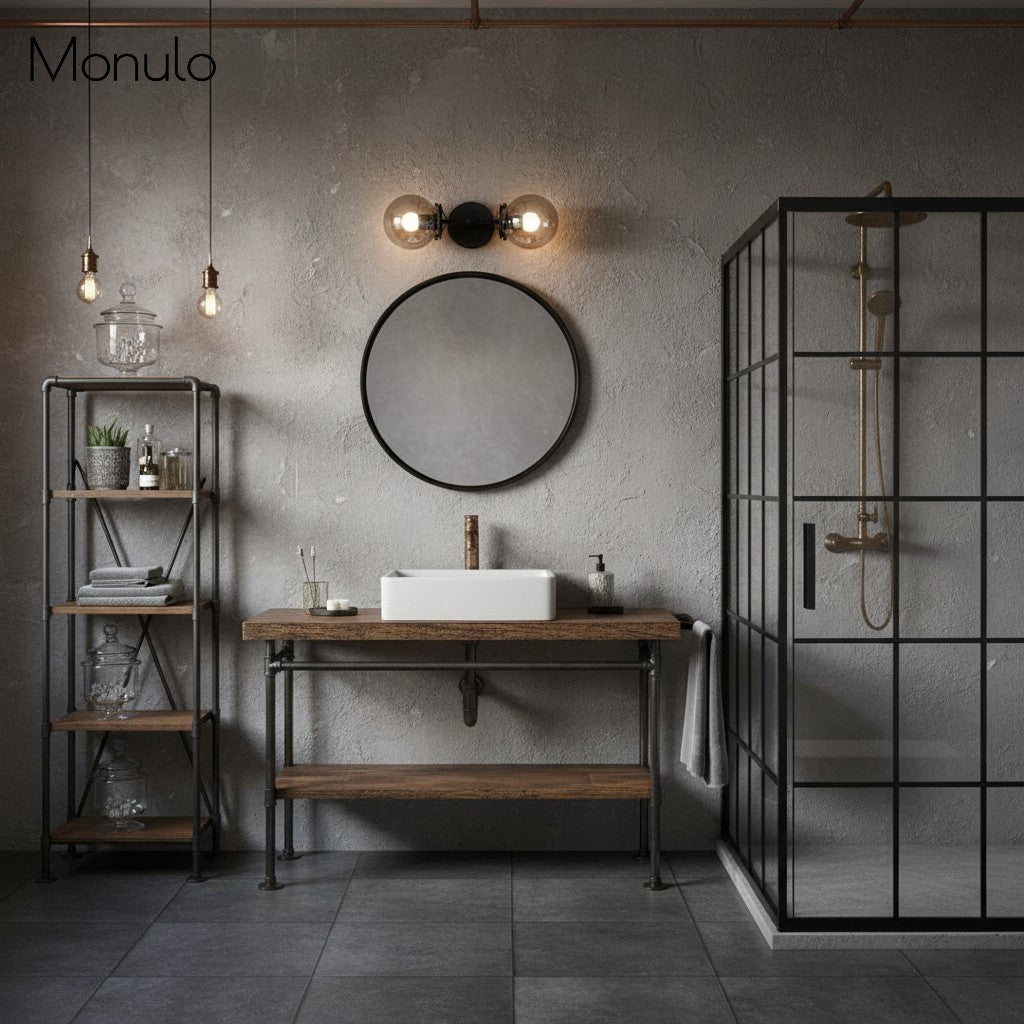 Lámpara de tocador de baño moderna de estilo industrial Lumio Globe de cristal transparente