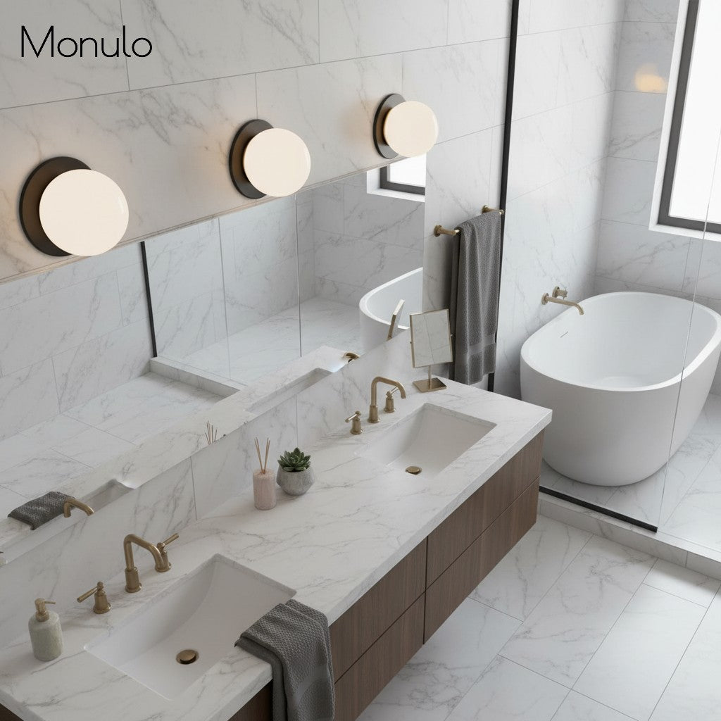 Glorica Glass Modern Glass Globe Wall Sconce - Sleek Metal Design for Living Rooms and Bedrooms