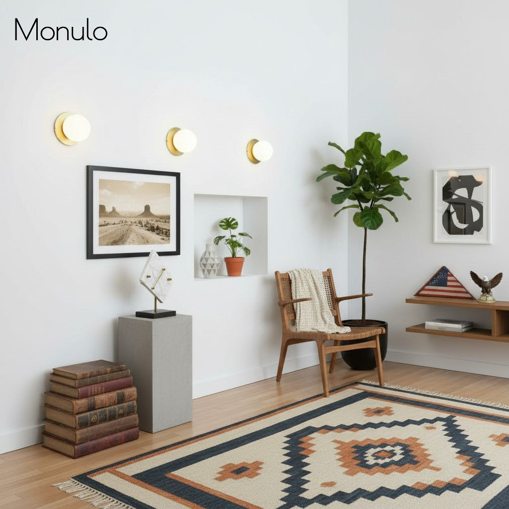 Glorica Glass Modern Glass Globe Wall Sconce - Sleek Metal Design for Living Rooms and Bedrooms