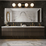 Load image into Gallery viewer, Glorica Glass Minimalist Metal Bar Vanity Light – Globe Wall Lamp for Dressing Room &amp; Bathroom
