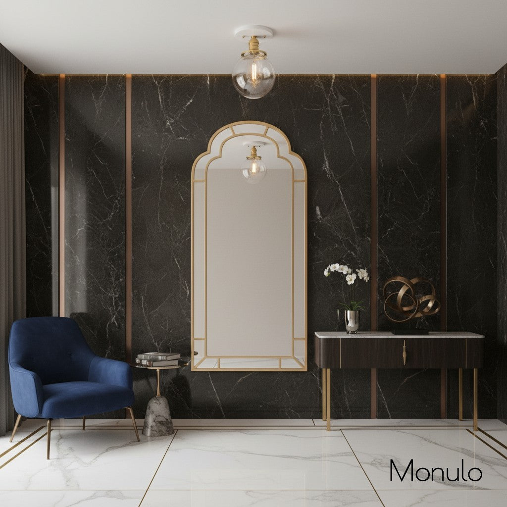 Glorica Glass Clear Globe Semi-Flush Ceiling Light – Modern Industrial Style for Living Room & Dining