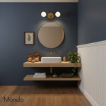 Load image into Gallery viewer, Glorica Glass Minimalist Metal Arm Globe Wall Sconce – Mid-Century Vanity Lighting for Mirror &amp; Hallway
