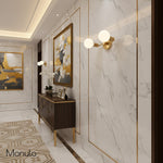 Load image into Gallery viewer, Glorica Glass Minimalist Metal Arm Globe Wall Sconce – Mid-Century Vanity Lighting for Mirror &amp; Hallway
