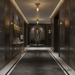 Load image into Gallery viewer, Glorica Glass Clear Globe Semi-Flush Ceiling Light – Modern Industrial Style for Living Room &amp; Dining
