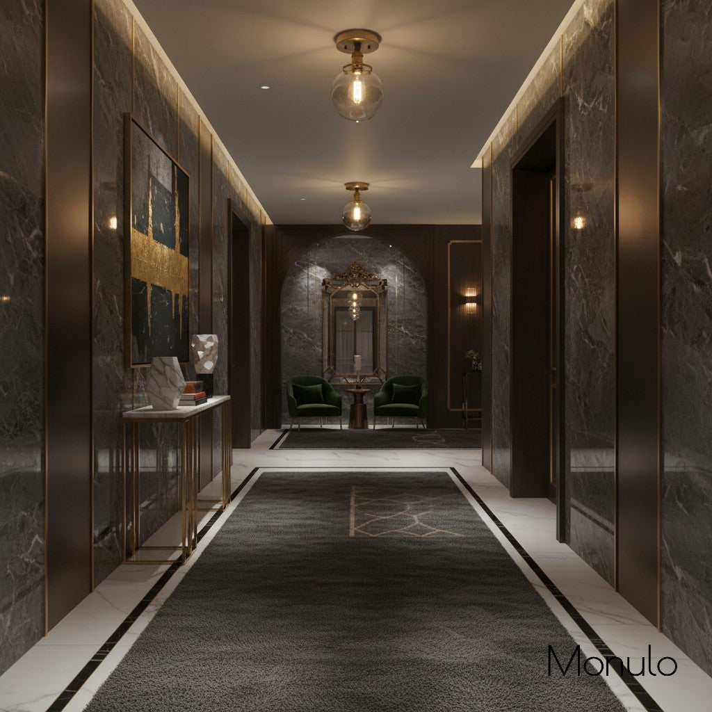 Glorica Glass Clear Globe Semi-Flush Ceiling Light – Modern Industrial Style for Living Room & Dining