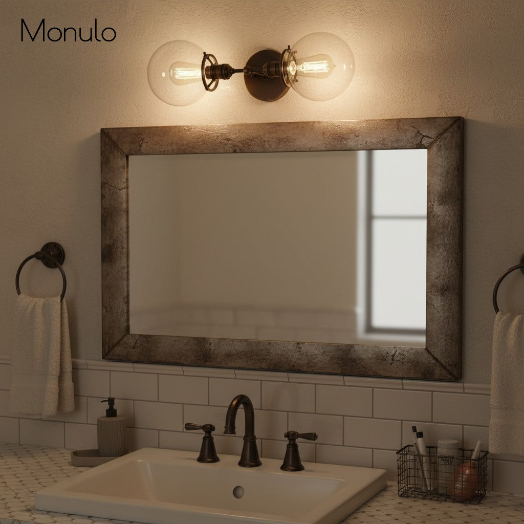 Aplique de pared Lumio Globe de cristal transparente – Lámpara de pared moderna de estilo industrial para tocador y pasillo