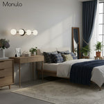 Load image into Gallery viewer, Glorica Glass Minimalist Metal Bar Vanity Light – Globe Wall Lamp for Dressing Room &amp; Bathroom
