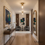 Load image into Gallery viewer, Glorica Glass Clear Globe Semi-Flush Ceiling Light – Modern Industrial Style for Living Room &amp; Dining
