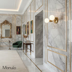 Load image into Gallery viewer, Glorica Glass Minimalist Metal Arm Globe Wall Sconce – Mid-Century Vanity Lighting for Mirror &amp; Hallway
