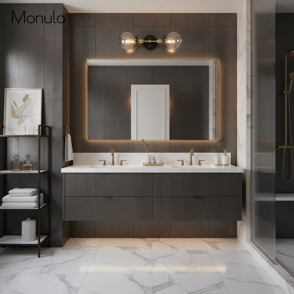 Aplique de pared Lumio Globe de cristal transparente – Lámpara de pared moderna de estilo industrial para tocador y pasillo