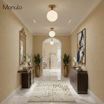 Load image into Gallery viewer, Glorica Opal Glass Semi-Flush Ceiling Light – Mid-Century Modern Fixture for Living Room
