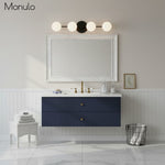 Load image into Gallery viewer, Glorica Glass Minimalist Metal Bar Vanity Light – Globe Wall Lamp for Dressing Room &amp; Bathroom
