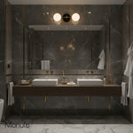 Load image into Gallery viewer, Glorica Glass Minimalist Metal Arm Globe Wall Sconce – Mid-Century Vanity Lighting for Mirror &amp; Hallway
