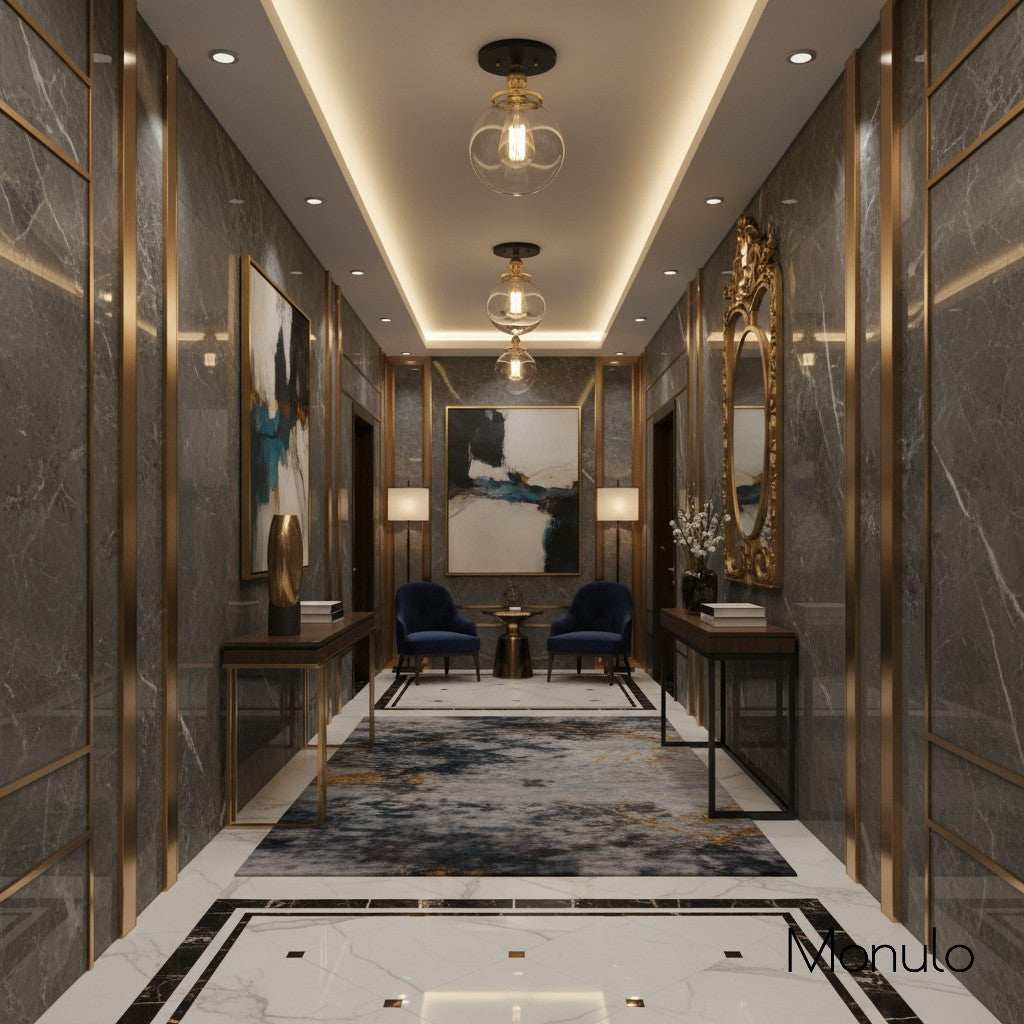 Glorica Glass Clear Globe Semi-Flush Ceiling Light – Modern Industrial Style for Living Room & Dining