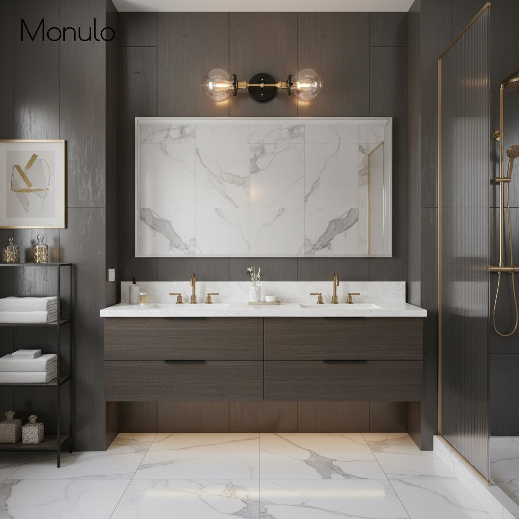 Aplique de pared Lumio Globe de cristal transparente – Lámpara de pared moderna de estilo industrial para tocador y pasillo