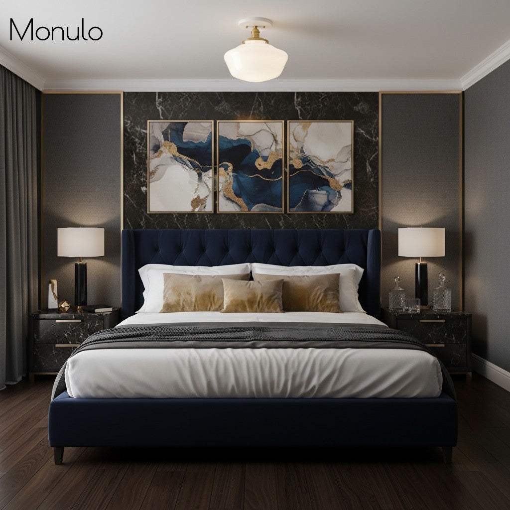 Geotower Rounded Opal Glass Schoolhouse Ceiling Light – Mid-Century Style – Bedroom & Hallway Fixture