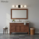 Load image into Gallery viewer, Glorica Glass Minimalist Metal Bar Vanity Light – Globe Wall Lamp for Dressing Room &amp; Bathroom
