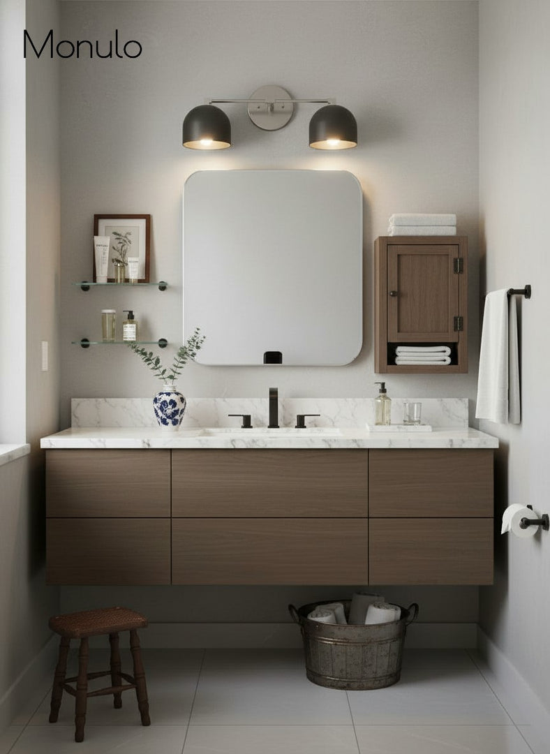 Metio Dome Vanity Wall Light – Mid-Century Fixture for Bathroom