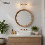 Cargar imagen en el visor de la Galería, Aplique de pared Lumio Globe de cristal transparente – Lámpara de pared moderna de estilo industrial para tocador y pasillo
