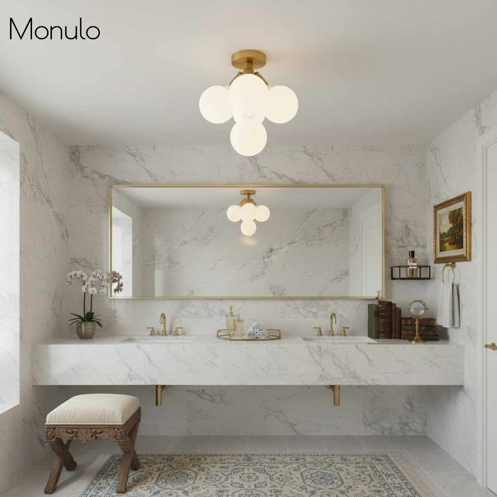 Glorica Glass Elegante Aufputzleuchte - Weißes Kugeldesign für zeitgenössische Innenräume