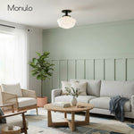 Load image into Gallery viewer, Geotower Rounded Opal Glass Schoolhouse Ceiling Light – Mid-Century Style – Bedroom &amp; Hallway Fixture
