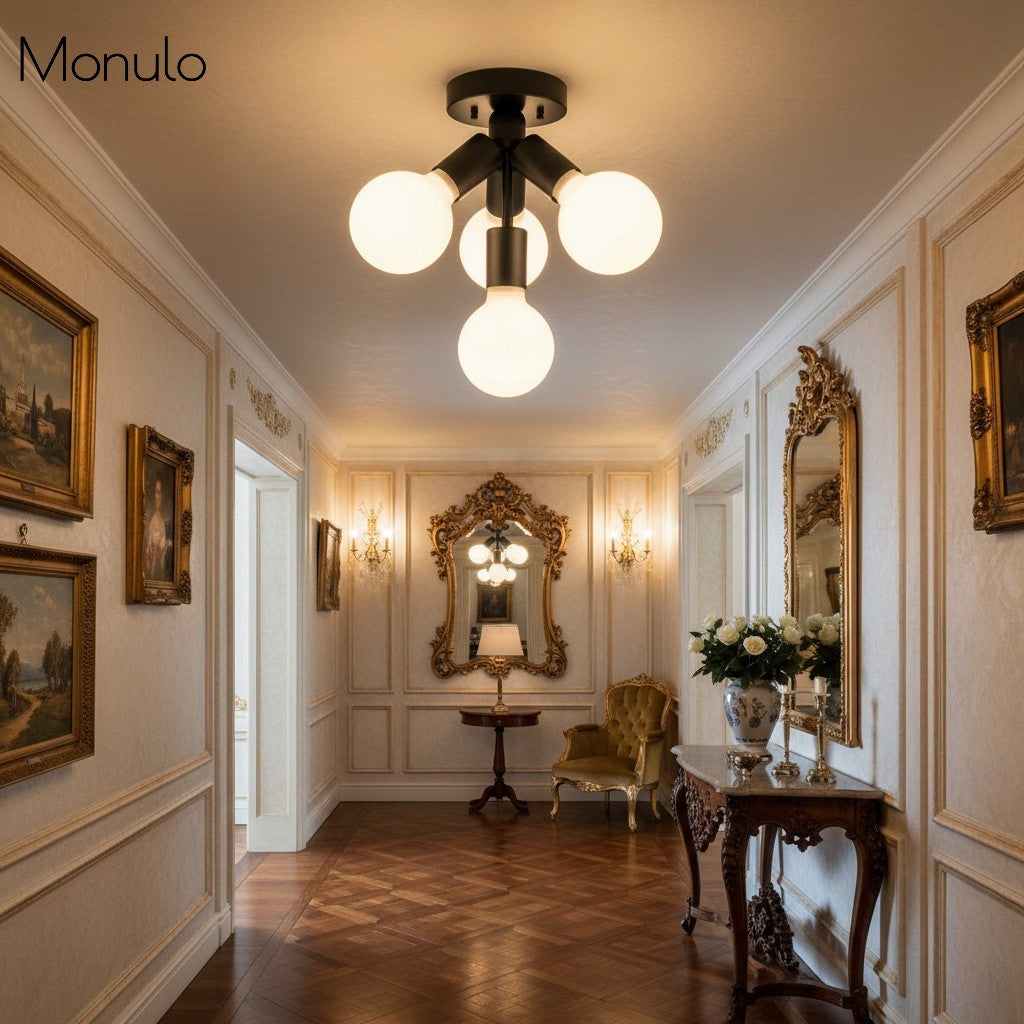 Glorica Glass Elegante Aufputzleuchte - Weißes Kugeldesign für zeitgenössische Innenräume