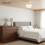 Load image into Gallery viewer, Geotower Rounded Opal Glass Schoolhouse Ceiling Light – Mid-Century Style – Bedroom &amp; Hallway Fixture
