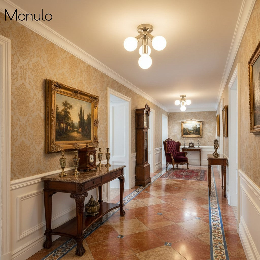 Glorica Glass Elegante Aufputzleuchte - Weißes Kugeldesign für zeitgenössische Innenräume