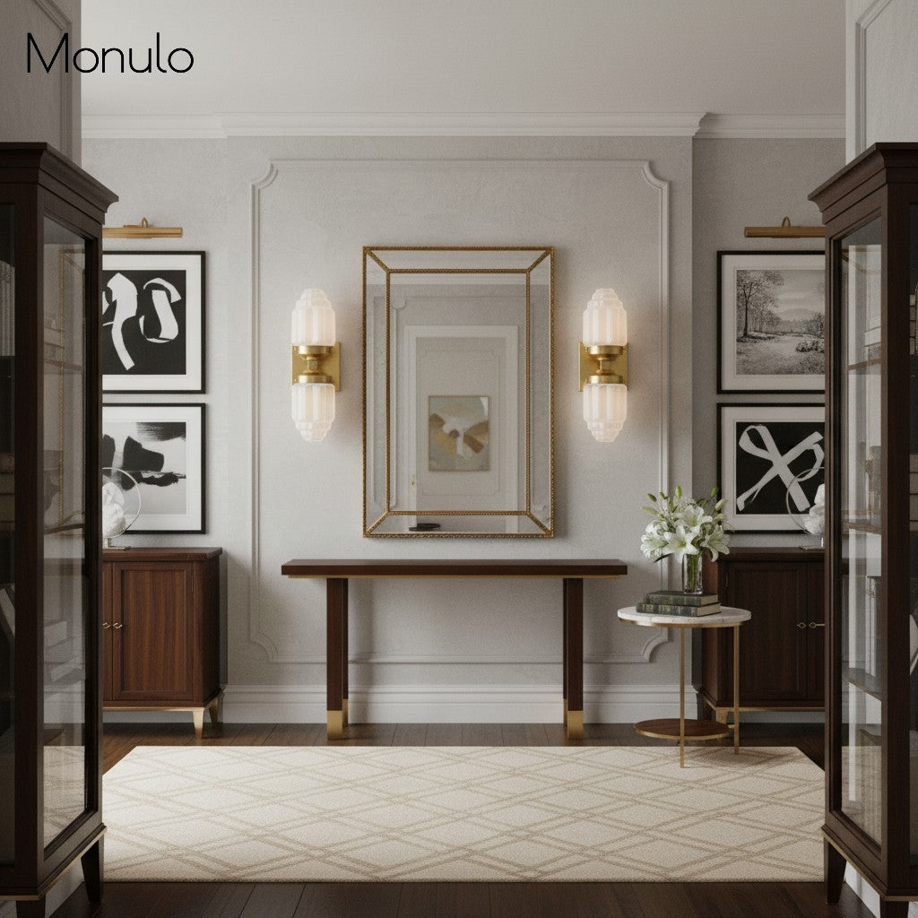 Applique murale globe en verre Art Déco Tierlux – Lampe en métal et verre pour salon ou salle de bain