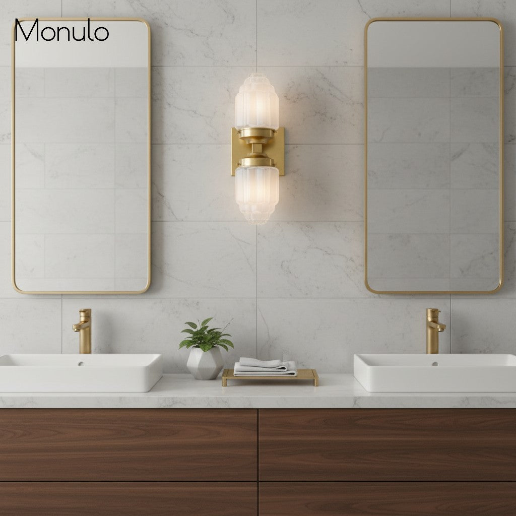 Applique murale globe en verre Art Déco Tierlux – Lampe en métal et verre pour salon ou salle de bain