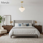 Load image into Gallery viewer, Geotower Glass Art Deco Opal Glass Pendant Light – Elegant Metal Ceiling Mount for Dining Rooms and Living Spaces
