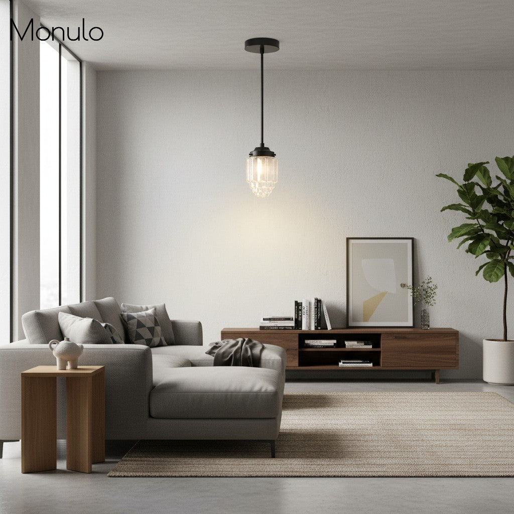 Tierlux Glass Tiered Skyscraper Shade Pendant – Art Deco Ceiling Light for Kitchen Island