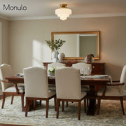 Geotower Glass Opal Art Deco Ceiling Lamp – Elegant Glass Metal Style Modern Ceiling Light for Living Room