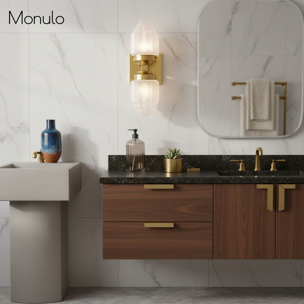 Applique murale globe en verre Art Déco Tierlux – Lampe en métal et verre pour salon ou salle de bain