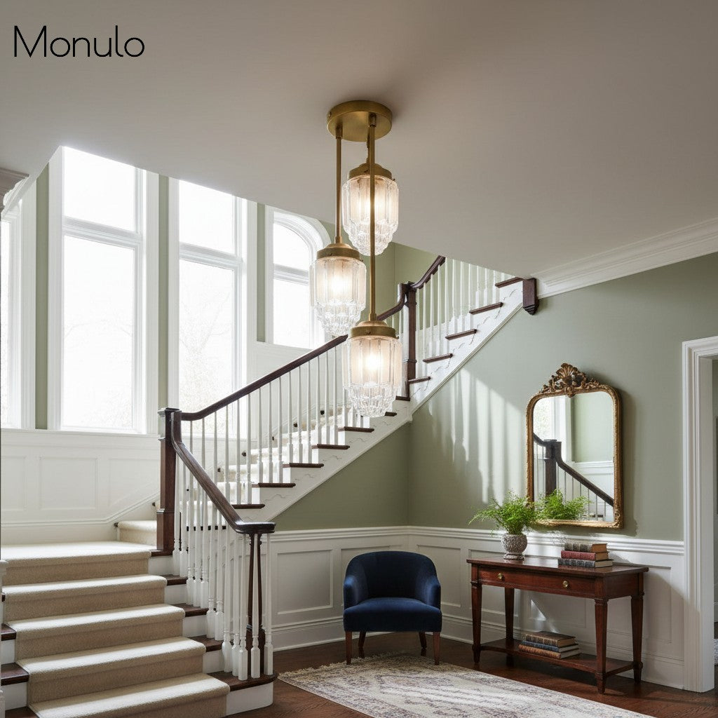 Tierlux Glass Tiered Skyscraper Shade Pendant – Art Deco Ceiling Light for Kitchen Island