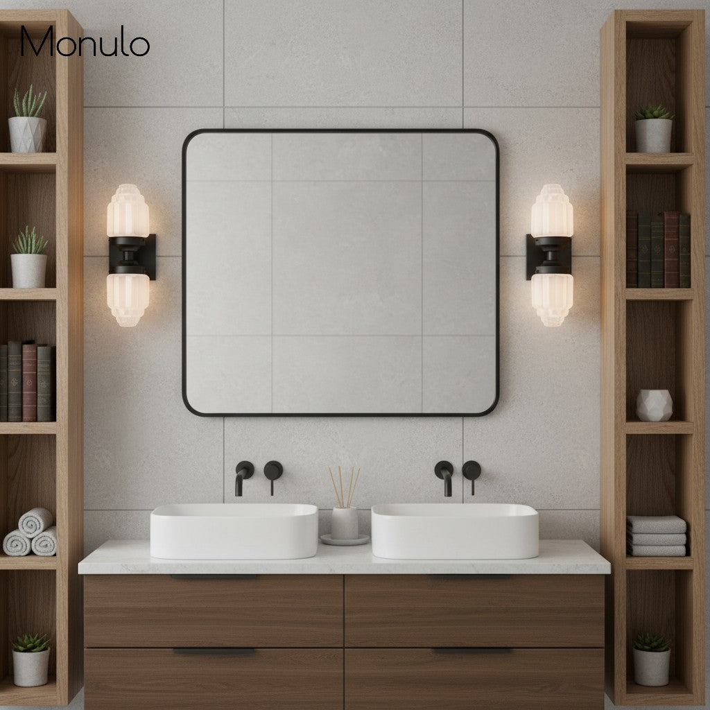 Applique murale globe en verre Art Déco Tierlux – Lampe en métal et verre pour salon ou salle de bain