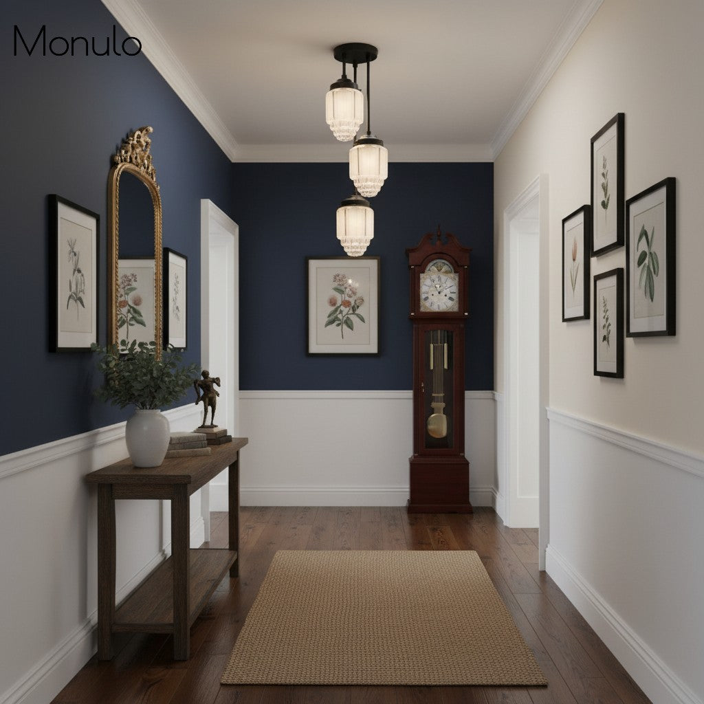 Tierlux Glass Tiered Skyscraper Shade Pendant – Art Deco Ceiling Light for Kitchen Island