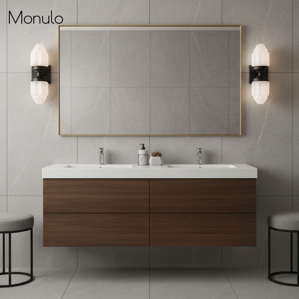 Applique murale globe en verre Art Déco Tierlux – Lampe en métal et verre pour salon ou salle de bain