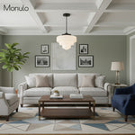 Load image into Gallery viewer, Geotower Glass Art Deco Opal Glass Pendant Light – Elegant Metal Ceiling Mount for Dining Rooms and Living Spaces
