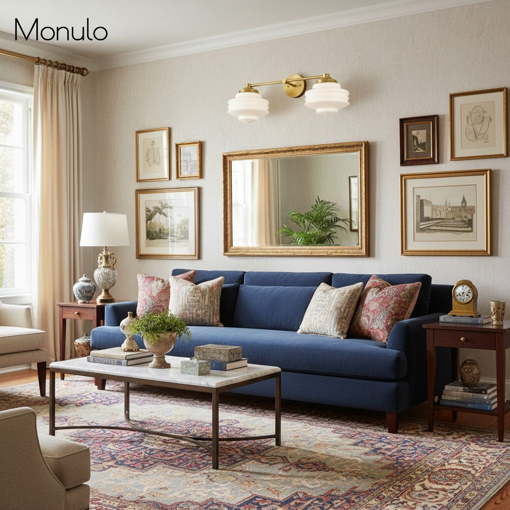 Geotower Glass Elegant Vanity Light – Art Deco Wall-Mounted Bathroom Fixture