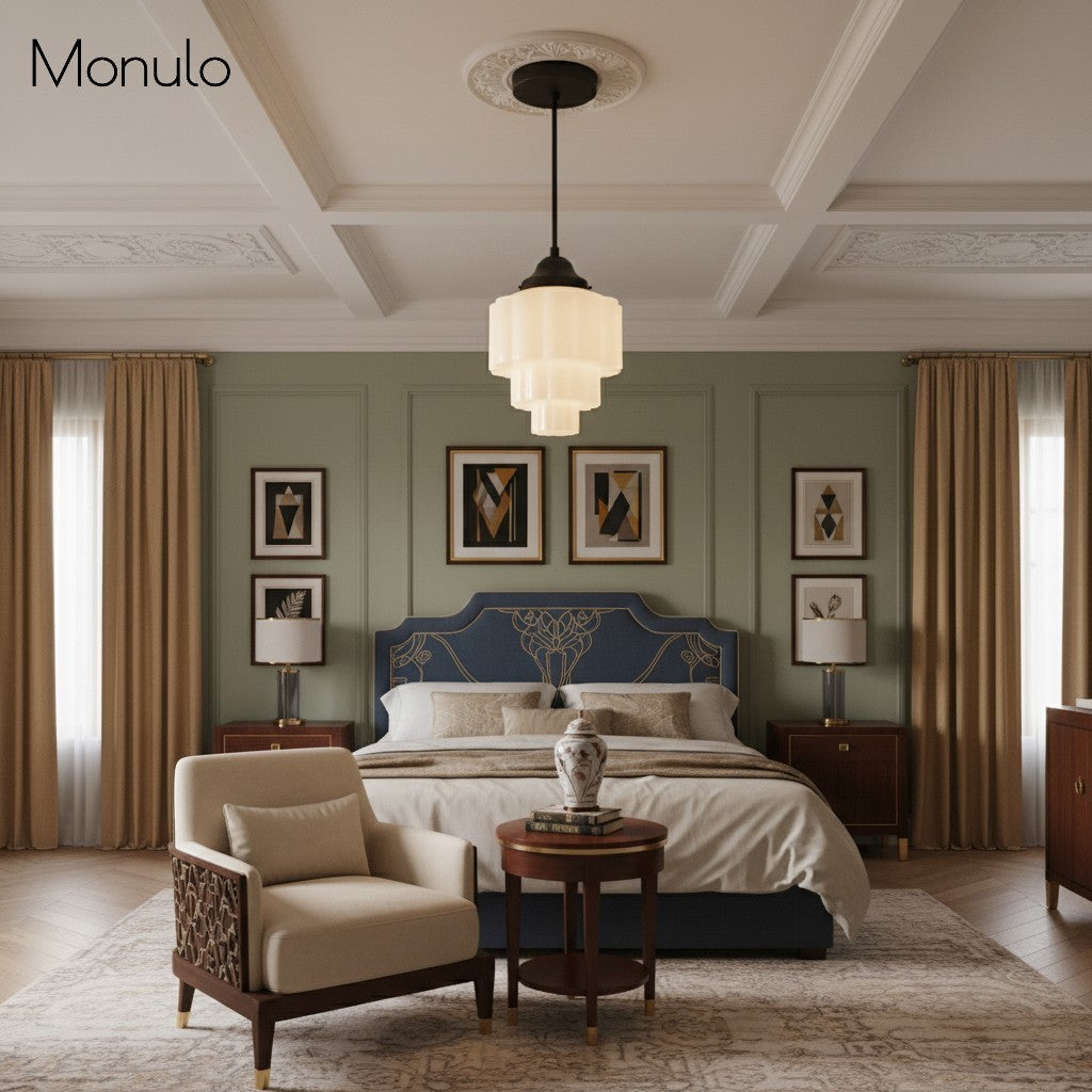 Geotower Glass Layered Globe Art Deco Pendant for Dining Room