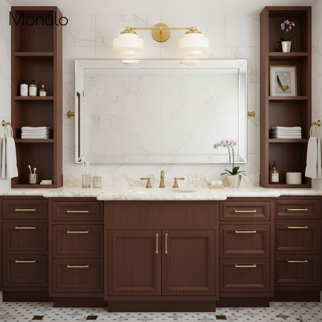 Geotower Glass Elegant Vanity Light – Art Deco Wall-Mounted Bathroom Fixture