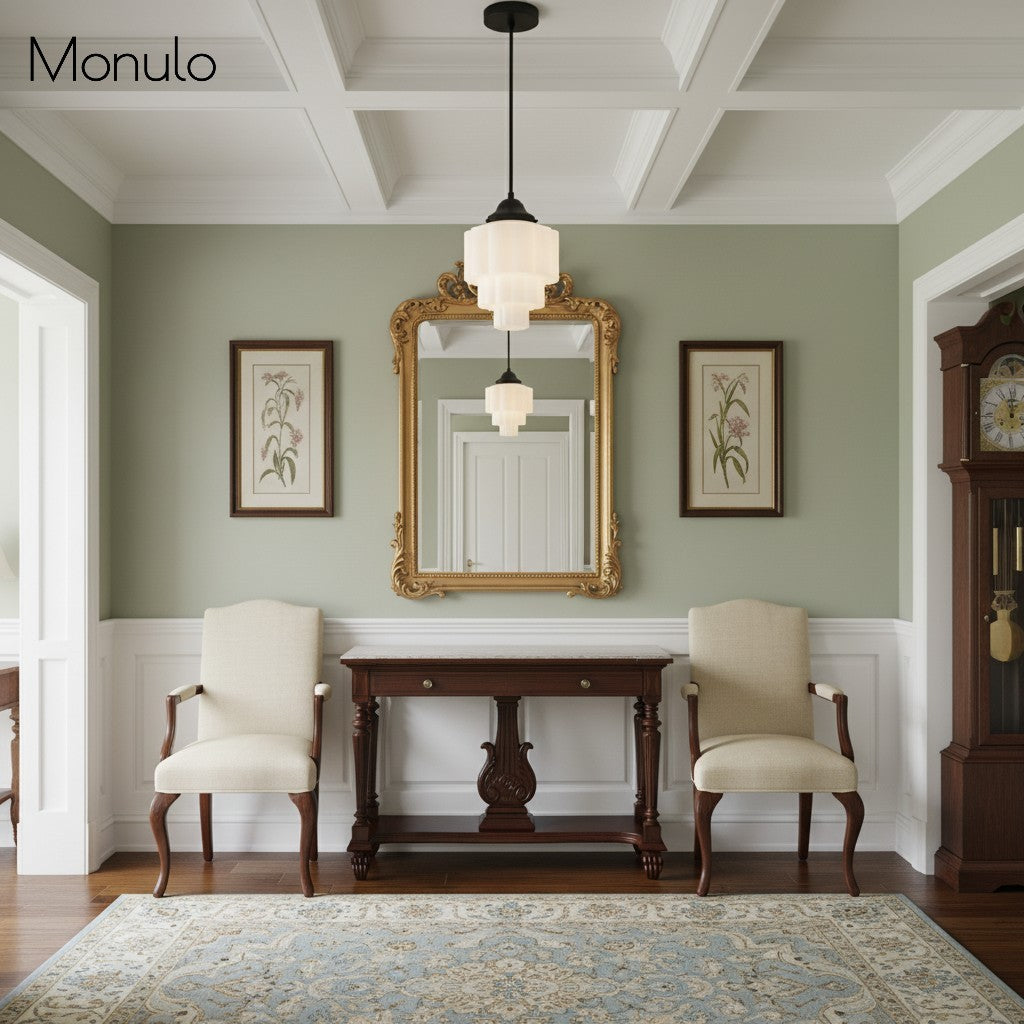 Geotower Glass Layered Globe Art Deco Pendant for Dining Room