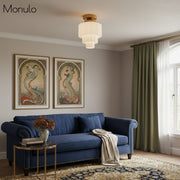 Geotower Glass Multi-layer Ceiling Light – Art Deco Light for Bedroom